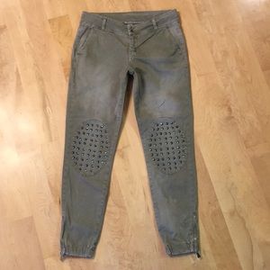 UP JEANS "PEPY" Jogger Spike Stud Knee Patches